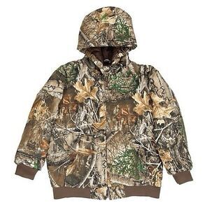 NEW Blue Mountain x Realtree Boys Size Medium 10/12 Leaf Camo Quilt-Lined Jacket